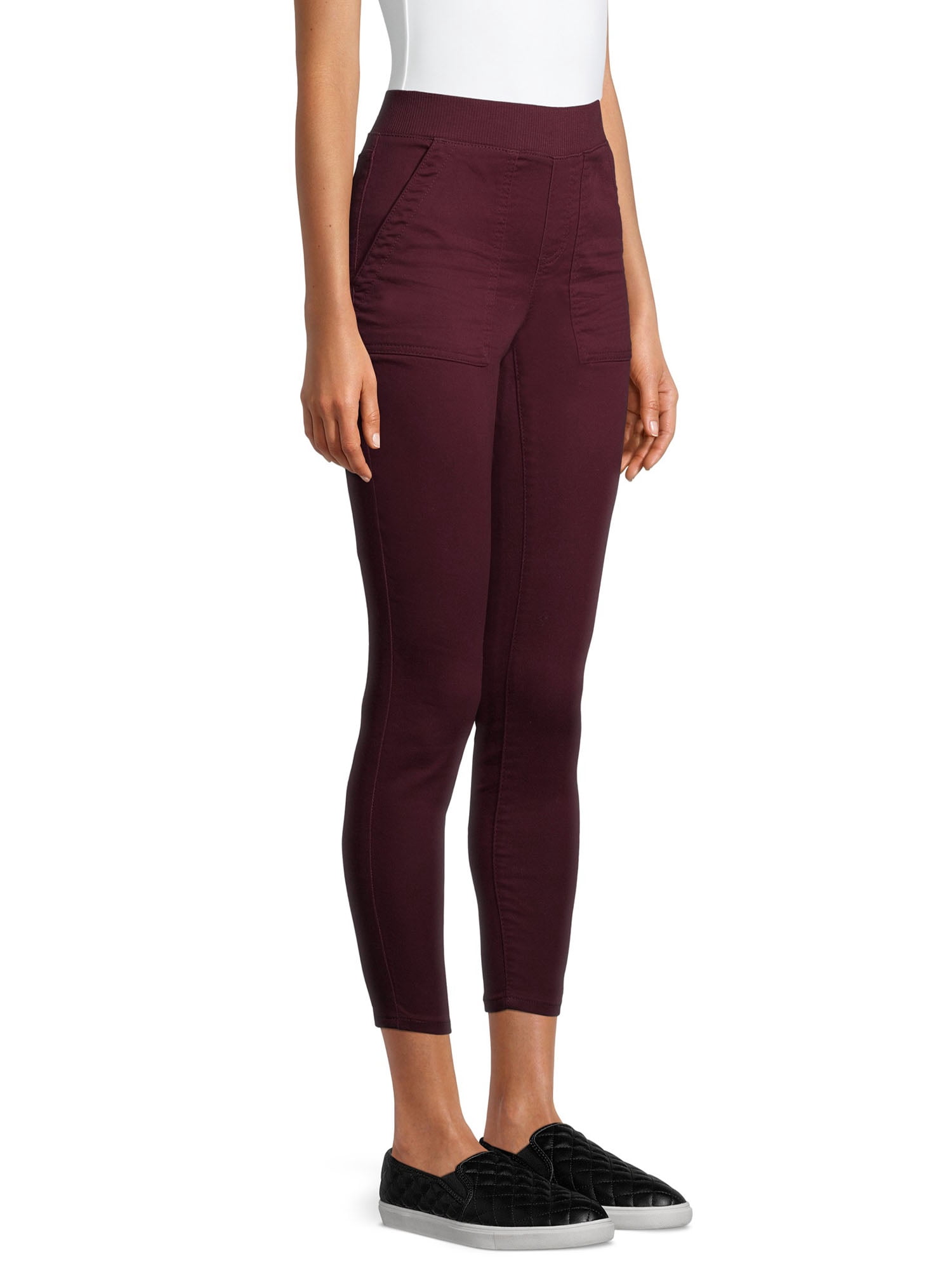 No Boundaries Juniors' Mid Rise Pull-On Jeggings with Rib Waistband