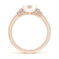 thumbnail image 2 of ANGARA Freshwater Cultured Pearl & Pave-Set Diamond Ring in 14K Rose Gold for Women | June Birthstone, Birthday, Anniversary, Jewelry Gift for Women | Pearl Ring, 2 of 9