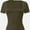 Army green, variant on Women's Square Neck Tops Short Sleeve Crop Tops Workout Summer Clothes Casual Slim Fit T-Shirts