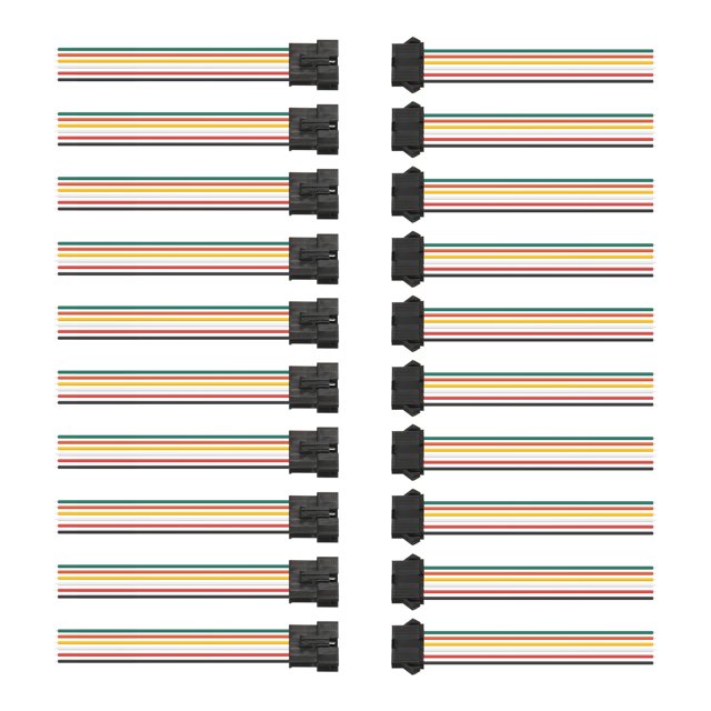 Unique Bargains 20PCS SM 6Pin Connector Male to Female Plug Electrical Wire 2.54mm Pitch 20CM Terminal Connector Cable