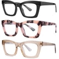 thumbnail image 1 of GFDYREE 3 pack Oprah style Spring hinge Readers Blue Light Blocking Computer Square Reading Glasses for Women Men, 1 of 6