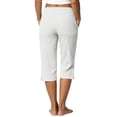 thumbnail image 4 of Nestiefly Capri Pants for Women - Split Button Elastic Waist Bermuda Knee Length Cotton Linen Capris Summer Casual Pedal Pushers with Pockets 2026 White M, 4 of 7