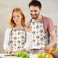 thumbnail image 5 of White Cow Head Hat Pattern Apron-Garden Aprons for Women with Pockets-Cotton Linen Waterproof Kitchen Cooking Gardening Aprons Adjustable for Kitchen,Cooking,BBQ and Salon 33x27 Inch, 5 of 7