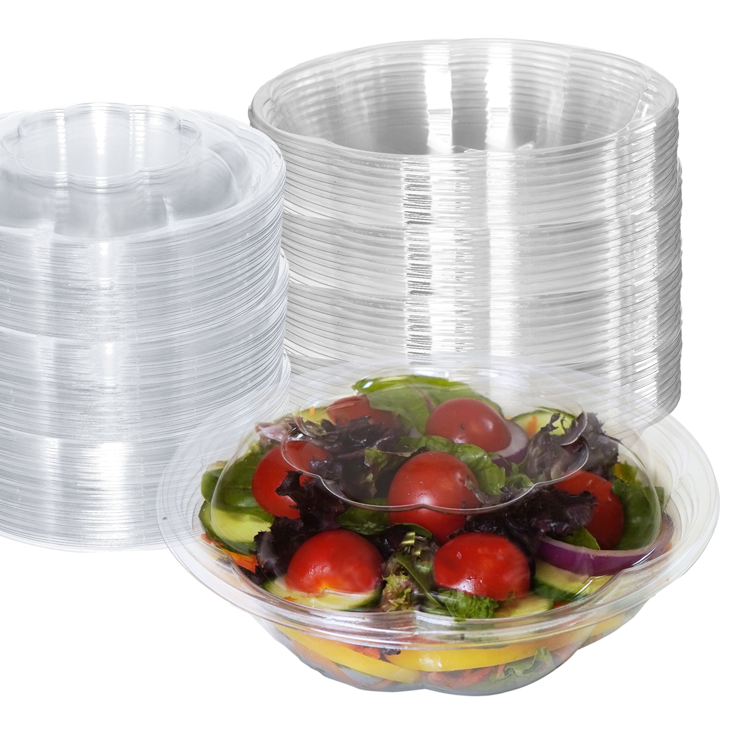 Spec101 Plastic Salad Bowl with Lid Meal Prep Container 50-Pack - 48-Ounce  Clear Disposable Bowls with Lids - Meal Planning Containers for Lunches