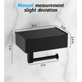 thumbnail image 2 of Soporte de papel con estantes y almacenamiento, soporte de papel higiénico grande para baño, limpiaparabrisas, soporte de pared de acero inoxidable, soporte de papel higiénico negro mate TUNC Sencillez, 2 of 3