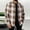 Brown men's plaid button down shirt a1, variant on thefmos Men's Fall Winter Plaid Button Down Shirt Long Sleeve Casual Collared Tops Loose Fit Shacket Work Outfits Clothes, Brown L