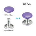 thumbnail image 3 of Uxcell 60 Sets Leather Rivets 8mm Double Cap Rivets 8.5mm Height Studs Purple, 3 of 6