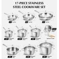 thumbnail image 3 of Koch Systeme CS 17 Piece Stainless steel Pots and Pans Set with Stay-Cool Handle, Suitable for All Stovetops, Oven Safe, 3 of 9