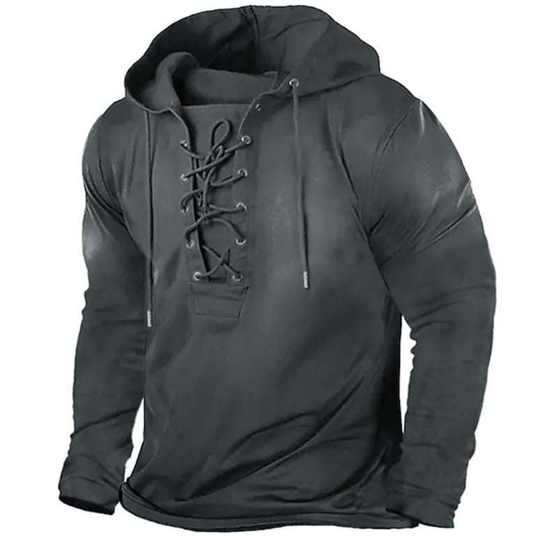 Mens lace up sweatshirt hotsell
