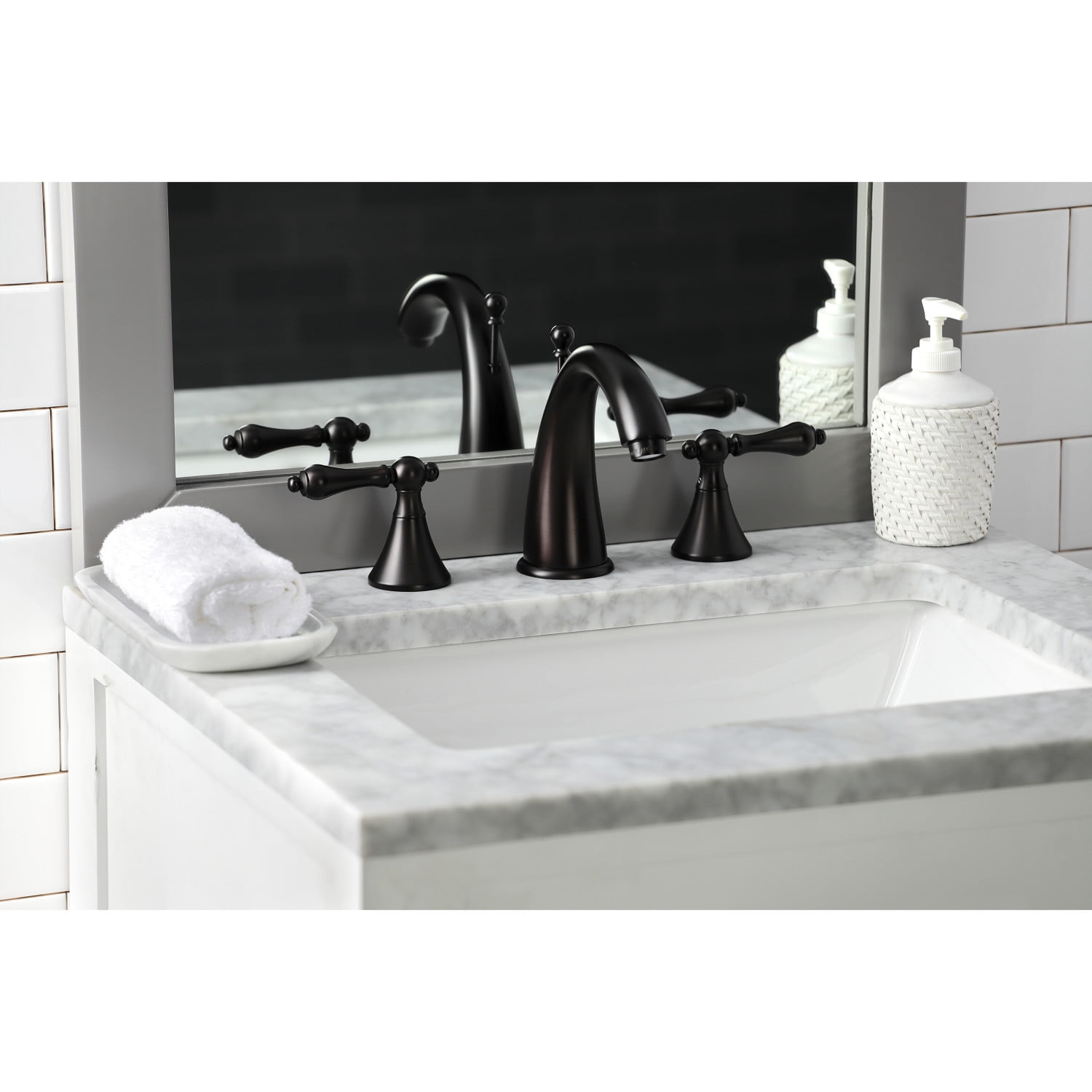 Kingston Brass KS2975AL 8 in. Widespread Bathroom Faucet, Oil Rubbed Bronze