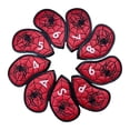 thumbnail image 4 of 9 Pieces Golf Iron Club Head Covers Classic Spiders PU Golf Wedge Covers Set red, 4 of 10