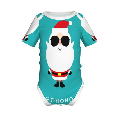 

Adobk Cute Santa Claus Print Baby Climbing Clothes Jumpsuit Rompers Classic Rompers Child Short sleeve Bodysuits-6 Months