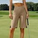 thumbnail image 1 of TaTaai Women's High Waisted Yoga Shorts Stretchy Workout Pants Non See Through Casual Work Lounge Bottoms Tummy Control Athletic Gym Running Gift, 1 of 8