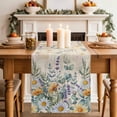 thumbnail image 2 of Table Runner 72 Inches Long for Kitchen Dining, Floral Eucalyptus Leaves Dresser Scarf Farmhouse, Dining Table Decorations for Wedding/Parties, Daisy Summer Botanical Vintage 16 x 72 In, 2 of 8