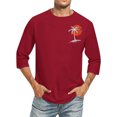 thumbnail image 1 of Blusas y camisas de manga larga con cuello redondo para hombre, blusa informal con cuello redondo y manga corta, blusa estampada de poliéster para hombre., 1 of 4