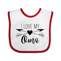 Inktastic I Love My Oma Heart and Arrows Boys or Girls Baby Bib