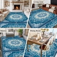 thumbnail image 5 of 6'x9' Area Rugs, Navy Blue Boho Indoor Outdoor Area Rug for Living Room Bedroom, Southwestern Floral Ethnic Tribal Abstract Washable Bathroom Rugs Kitchen Floor Carpet Mats Home Decor Aesthetic, 5 of 8