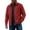 Red, variant on Kukoosong Men's Lapel Collar Suede Jacket, Long Sleeve Full Zip Lightweight Casual Bomber Coat with Side Pockets, Fall Winter Solid Color Slim Fit Business Daily Outerwear