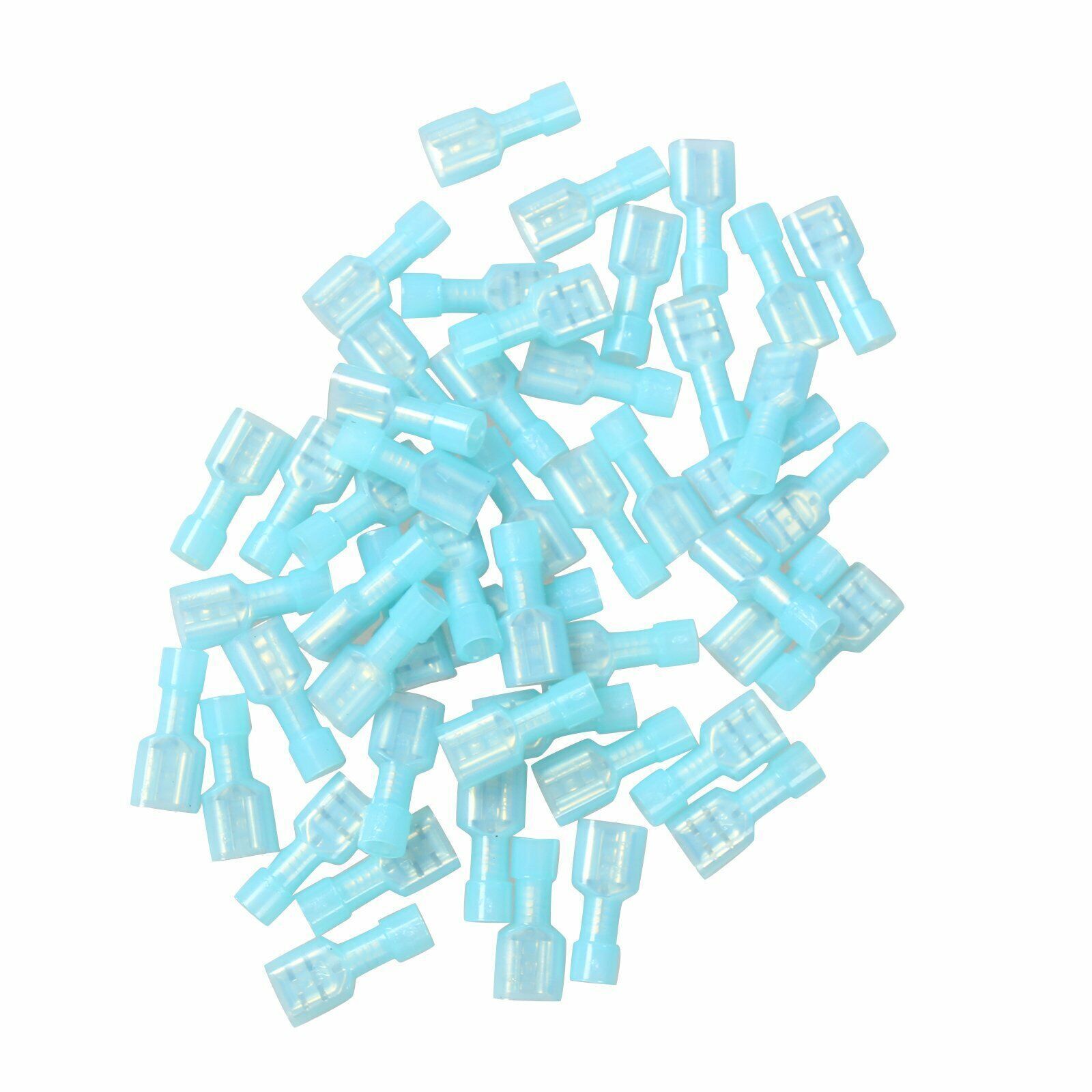 300Pcs Blue Fully Insulate Terminals Female Electrical Spade Crimp Connectors