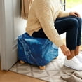 thumbnail image 5 of SCRAWLGOD Marble Print Dark Blue Ottoman Cover, Square Ottoman Cover Footrest Sofa Slipcovers Stool Covers Soft Footstool Covers Slipcovers Stretch Furniture Protector with Anti-Slip Band, 5 of 7