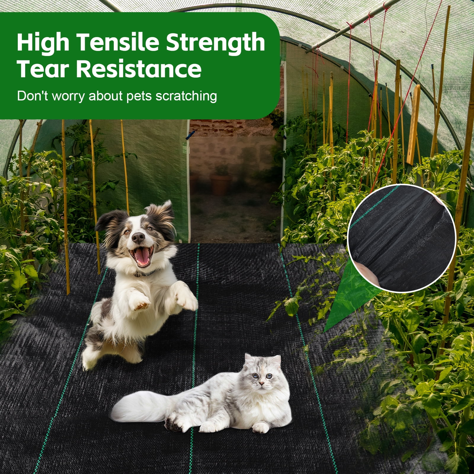 Landscape Fabric 4ft x180ft Weed Barrier Fabric Heavy Duty, Garden Fabric Weed Barrier, Woven Geotextile Fabric Under Gravel, Garden Tarp to Prevent Weeds, Black Mulch for Landscaping Fabric