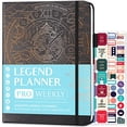 thumbnail image 1 of Planificador Legend PRO - Planificador semanal y mensual de lujo, productividad y objetivos. Organizador tiempo - Sin fecha - 7x10 + Pegatinas - Gris místico, 1 of 3