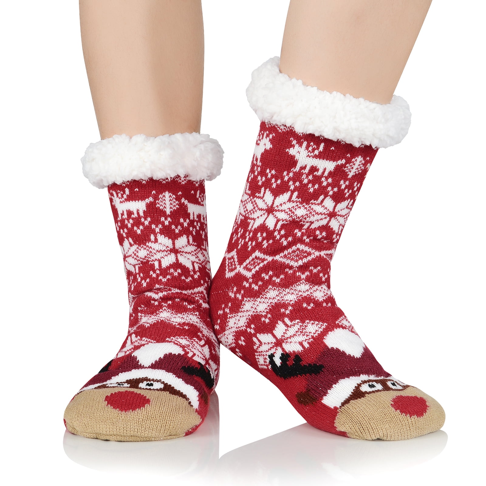 American Trends Fuzzy Socks with Grips for Women Warm House Socks