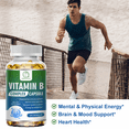 thumbnail image 5 of Vitamin B Complex Capsule (B12, B1, B2, B3, B5, B6, B7, B9, Folic Acid & Biotin), Reduce Stress & Supports Energy, Immune & Nervous System Support, 120 CT, 5 of 6