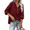 thumbnail image 1 of Suéter holgado de manga larga con cuello en V para mujer 2023 Chaqueta deportiva con capucha para mujer, 1 of 1
