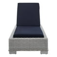 thumbnail image 6 of Modway Conway Sunbrella? Outdoor Patio Wicker Rattan Chaise Lounge in Light Gray Navy, 6 of 10
