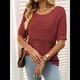 thumbnail image 4 of Suéteres de Punto de Cuello Redondo de Corta de Verano para Mujer, Color Rojo, Talla S, 4 of 7