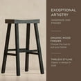 thumbnail image 5 of Maven Lane Vincent Wooden Rustic Aesthetic Kitchen Bar Stool, Antiqued Black Finish, 5 of 7