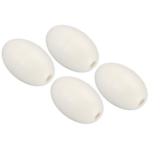 Unique Bargains 3.94' x 2.36' Rope Float Buoy, 190g Deep Water Floats Rope Float Buoy, White 4Pack. Set of four white oval PVC fishing floats with a smooth surface and a 12mm aperture for threading ropes. Ideal for terminal tackle applications, including area division, danger marking, and buoyancy in fisheries, swimming pools, and docks.