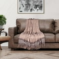 thumbnail image 2 of Parkland Collection Premium Grey Brown Cotton Slub Throw With Tassels, 2 of 4