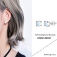 thumbnail image 2 of Opal Earrings Studs for Women-925 Sterling Silver Hypoallergenic Small Round Earrings for Sensitive Ears Jewelry Gifts., 2 of 7