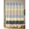 thumbnail image 4 of Shower Curtain Boho Shower Curtains for Bathroom, Waterproof Polyester Shower Curtain Set with Hooks, Stall Long Size 54"x78" Bohemian Geometric Stripes Yellow Grey, 4 of 6