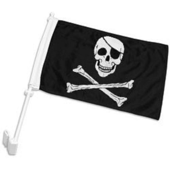 12x15 Pirate Eye Patch Double Sided Car Window Vehicle 12"x15" Flag (FI)