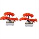 thumbnail image 1 of 2 Piezas de BonsáI de Plantas Artificiales, Maceta de PláStico para áRbol PequeñO, Planta Falsa, Adornos en Maceta para la Mesa de la HabitacióN del Hogar, Rojo Noche, 1 of 5