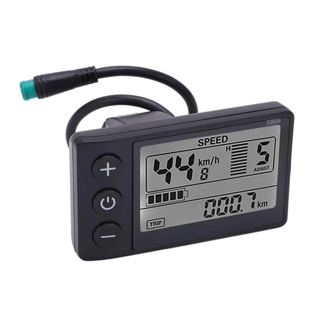 TAPDRA Electric Bike LCD Display for 22.2mm Handlebars Speed Distance Time Tracking ABS Plastic Black Color 5 Pin Plug Easy Installation