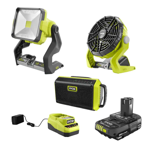 RYOBI ONE 18V Cordless Hybrid LED Panel Light Kit With Ah Compact Battery  And Charger Starter Kit PCL631B-PSK005 The Home Depot