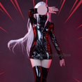 thumbnail image 2 of Disfraz de Cosplay de Anime Gojo Satoru de JJK, peluca con cambio de género, traje negro, ropa de fiesta para eventos de cómic de Halloween para mujer, 2 of 5