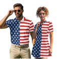 thumbnail image 2 of Aplkyhs Patriotic Star Matching Golf Shirts for Couple 4-Way Stretch Matching Couple Sport Shirts Woman Golf Tennis Dress with Pocket Built in Shorts for Golf Tennis Hiking Running Gym, 2 of 6