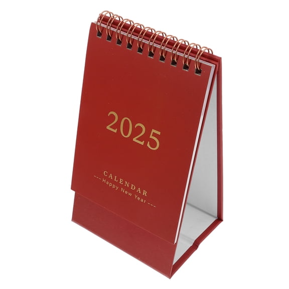 NICEXMAS Compact Dark Red Paper Desk Calendar Nicexmas for Daily Use and Smooth Writing