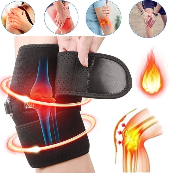 Knee Heating Pad,Heated Knee Brace Wrap with 3 Adjustable Temperature & Herbal Bags,Electric Heat Knee Wrap Support,Joint Pain & Arthritis Pain Relief,for Men and Women,Black