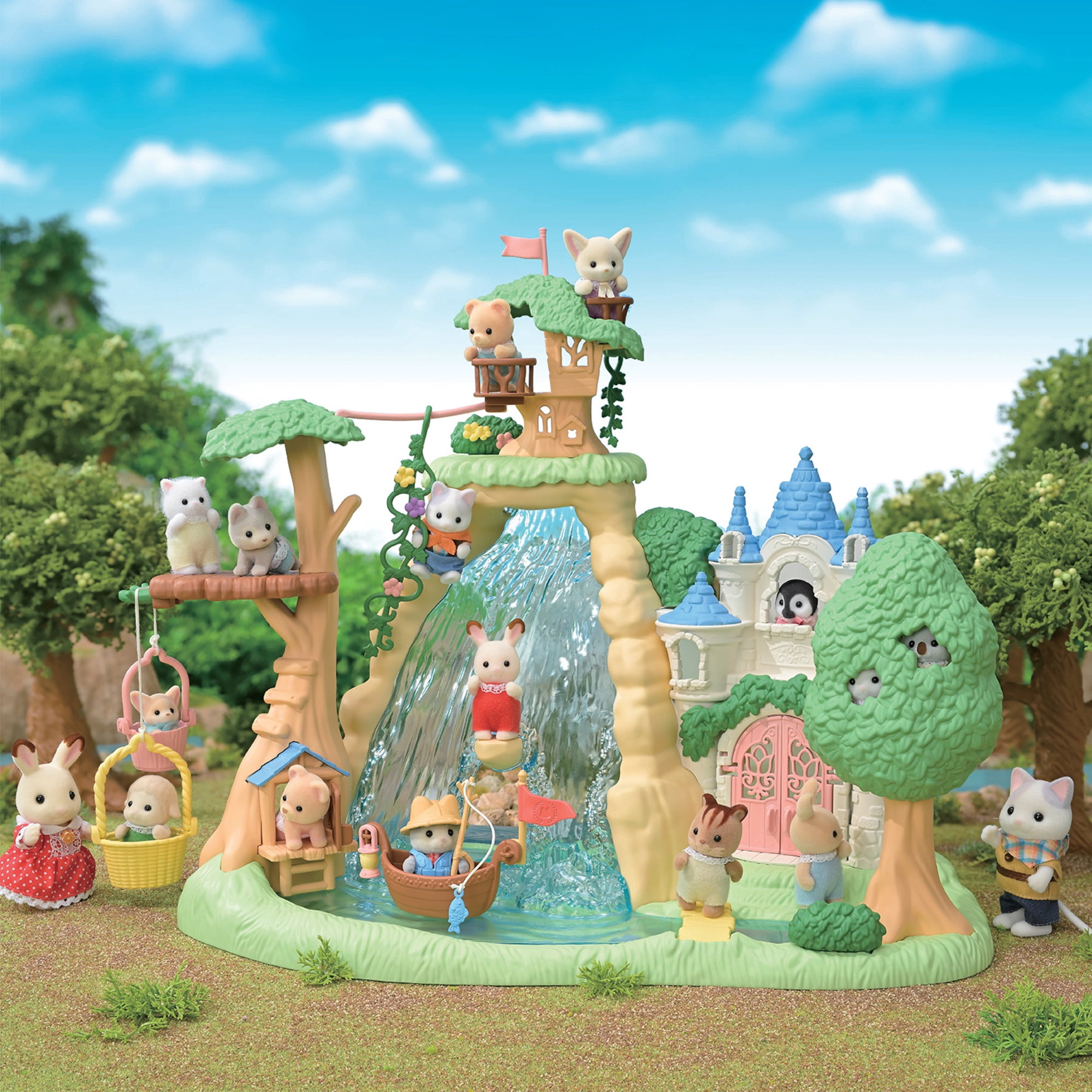 Calico Critters Secret Forest Falls, Dollhouse Playset with Figure and Accessories