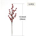 thumbnail image 2 of 12Pcs Artificial Red Berries Stems, 13.5" Waterproof Burgundy Berry Branches for Home Holiday Wedding DIY Christmas Tree Wreath Flower Decor, 2 of 3