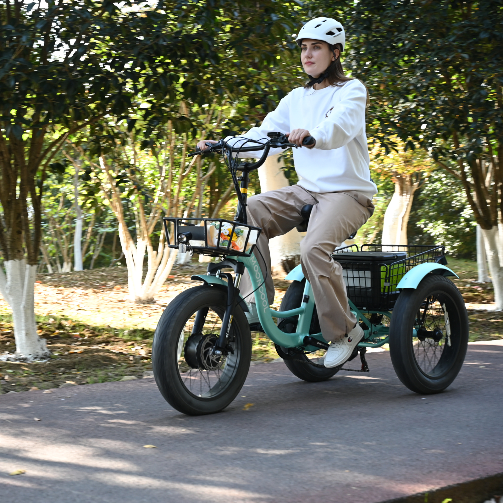 Lilypelle Electric Tricycle for Adults, 45miles Long Range, 500W(Peak Power 750W) 48V 15AH Step-Thru Electric Trike, with 20"x4" Fat Tire & rearview mirror