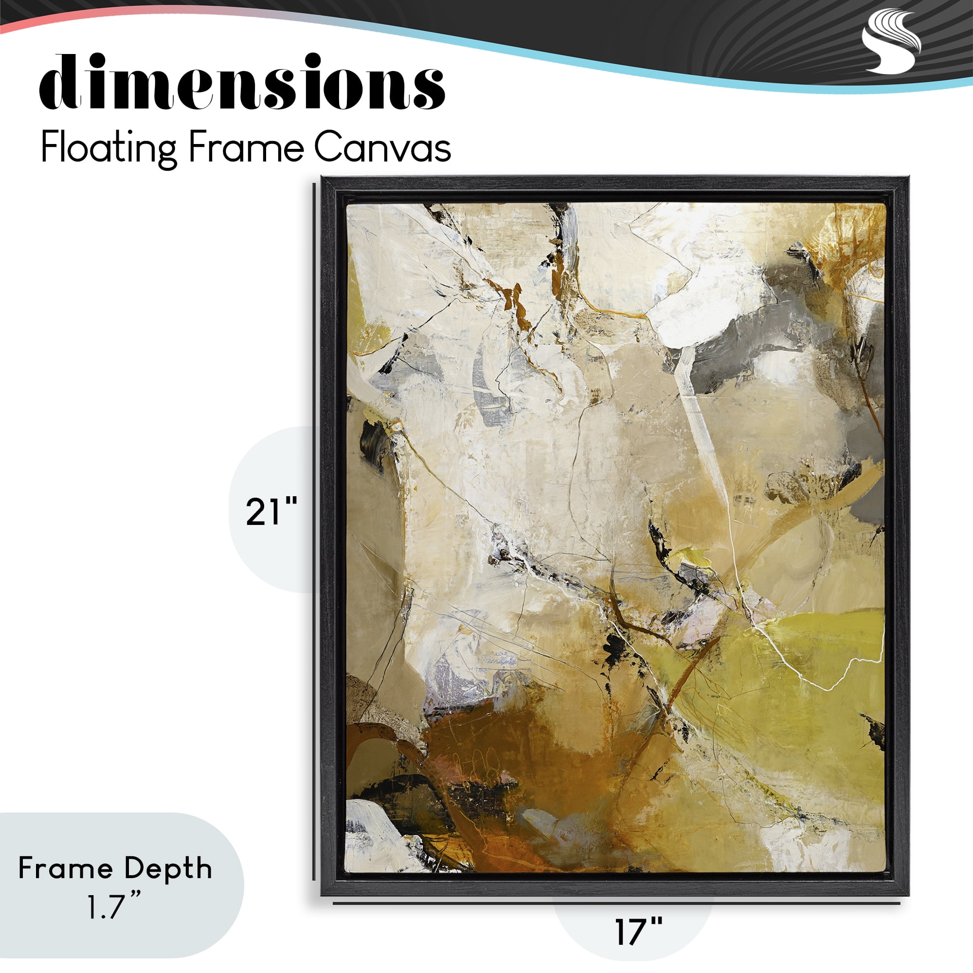 Stupell Industries Warm Earth Tones In Motion Black Framed Floater Canvas Wall Art, design by Design Fabrikken