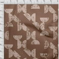 thumbnail image 4 of oneOone Cotton Poplin Brown Fabric Geometric Half Circle Sewing Fabric By The Yard Printed Diy Clothing Sewing Supplies 56 Inch Wide, 4 of 4