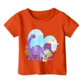 thumbnail image 1 of FhsagQ Mode Décontractée Imprimée pour Garçon et Fille, Col Rond, Manches Courtes, T-Shirt Ample, Taille 8-10, Orange, 8-9 Ans, 1 of 3
